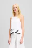 Bavlněný top Karl Lagerfeld bílá barva, A2W17066