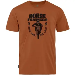 Horsefeathers FULL SEND Pánske cyklistické tričko, hnedá, veľkosť