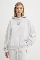 Mikina Hollister Co. dámská, šedá barva, s kapucí, s potiskem, KI352-5139
