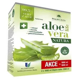 PHARMA ACTIV AloeVeraLife Natura 1000 ml + 1000 ml, poškozený obal