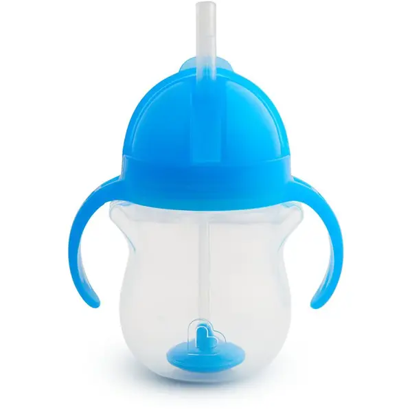 Munchkin Click Lock™ Tip & Sip hrnek s brčkem se závažím Blue 6 m+ 207 ml