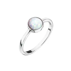 Evolution Group - Pavona Stříbrný prsten s bílým opálem 15001.1 white 54 mm
