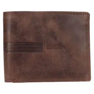 Pánská kožená peněženka Lagen Silaz - hnědá