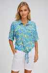 Marisse Patterned Shirt With Ties, Yellow
