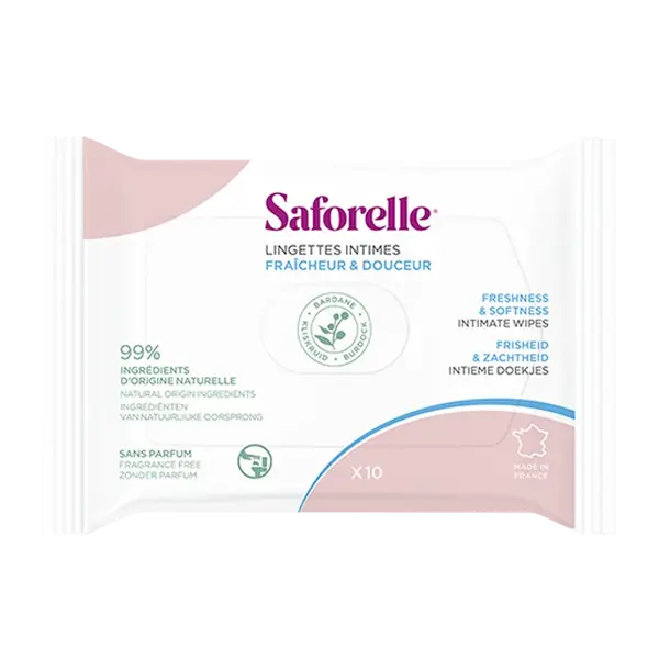 SAFORELLE Ubrousky pro intimní hygienu 10 kusů