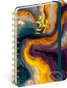 NOTIQUE Špirálový 18-mesačný diár Petito – Farebný achát 2026/2027, 13 x 18 cm