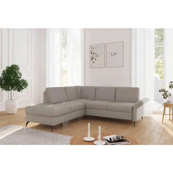 Sit & More ROHOVÁ SEDAČKA, textil, šedohnědá