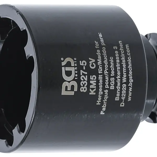 BGS technic Nástrčná hlavice 1/2" na matice se zářezy KM5, vnitřní čepy - BGS 8327-5