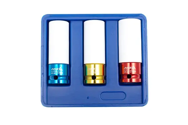 Úderové hlavice 1/2", 17 - 21 mm, s krytkou na ALU kola, sada 3 ks - ASTA