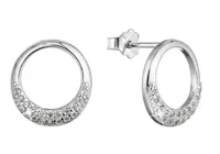 Evolution Group - Pavona Minimalistické stříbrné náušnice se zirkony 11528.1 crystal