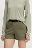 Outdoorové šortky Columbia Brea Falls zelená barva, high waist, 2118973