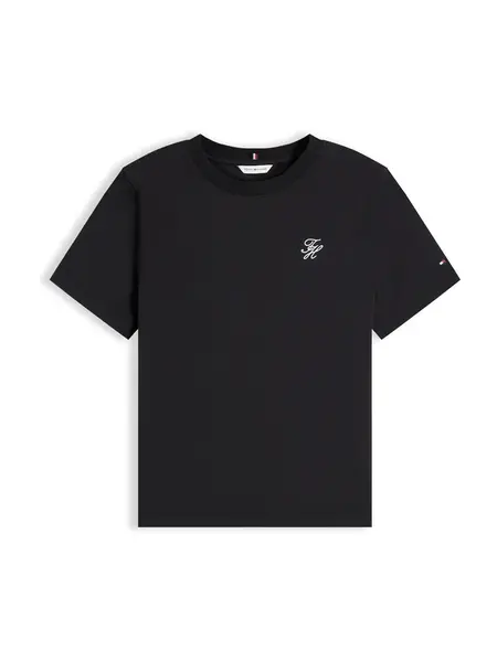 TOMMY HILFIGER Tričko 'Logo Embroidery'  čierna