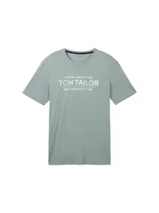 TOM TAILOR Tričko  mätová / biela