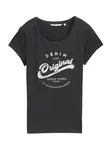 TOM TAILOR DENIM Tričko  tmavosivá / biela