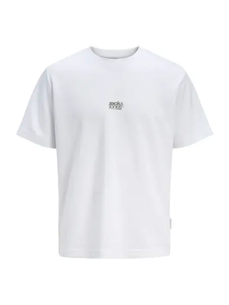 JACK & JONES Tričko 'JCOBREEZE'  sivá / čierna / biela