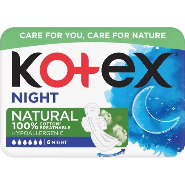Kotex Natural Night vložky 6 ks