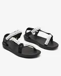 Resti Black women's sports sandals with Dotiss pearls- Footwear