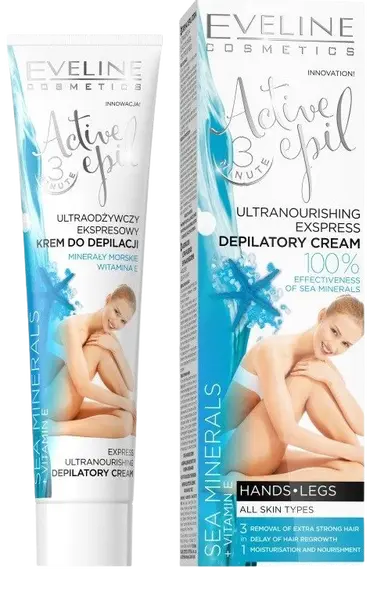 EVELINE Active Epil Depilačný krém na ruky a nohy 3v1 Morské minerály 125 ml