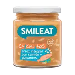 SMILEAT BIO príkrm losos s hnedou ryžou a zeleninou s extra panenským olivovým olejom 10M+ 230 g