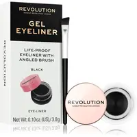 Revolution Gel Eyeliner Pot gélové očné linky so štetčekom odtieň Black 3 g