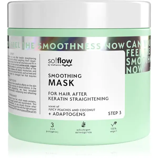 so!flow After Keratin Straightening Smoothing Mask maska na vlasy 400 ml