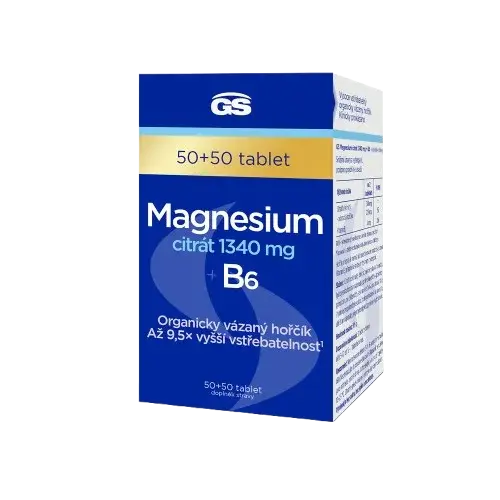GS Magnesium citrát 1340mg+B6 100 tabliet