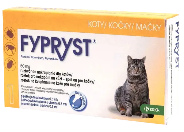 FYPRYST Mačky roztok na kvapkanie na kožu 50 mg 0.5 ml