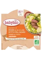 BABYBIO menu paštrnák s hráškom a farmárskou kačicou 260 g