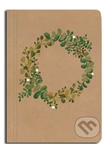 Notes prázdný A6 kraft Zelený věnec