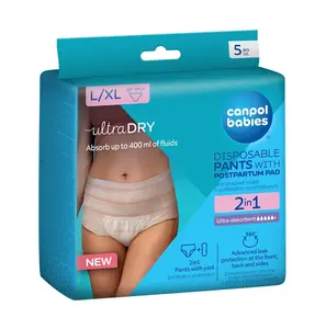 Canpol babies Jednorázové poporodní kalhotky s vložkou 2v1 L/XL 5 ks