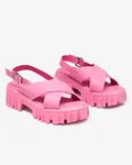 Resti Neon pink women's sandals on a massive Otida sole - Footwear
