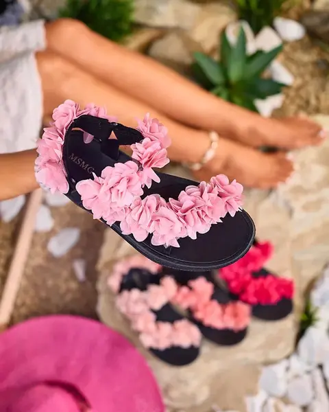 Resti Pink women's sandals with flowers Alferroy