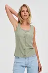 Marisse Olive Button Top