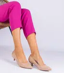 Gemre Beige eco-suede low stiletto pumps Reimona