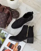 Resti Black eco suede women's low stiletto boots Rejerry