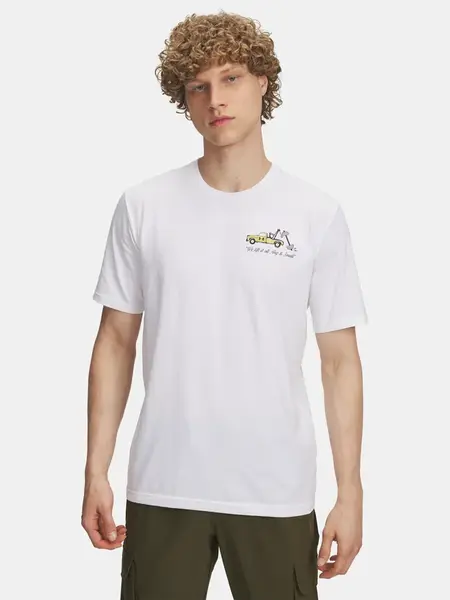 Pánské tričko Under Armour UA 60/40S BODY SHOP SS-WHT - Pánské