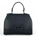 Elegantní dámská kožená kufříková kabelka do ruky Byrald, tmavě modrá