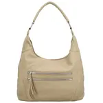 Módní dámská koženková kabelka na rameno Deliza, béžová