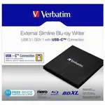 Verbatim 43889 externí Blu-Ray mechanika, USB 3.1, USB-C, ZDARMA 25GB MDISC