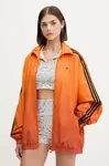 Mikina adidas Originals dámská, oranžová barva, s aplikací, JW7259