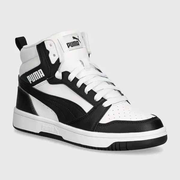 Dětské sneakers boty Puma Rebound V6 Mid Jr bílá barva