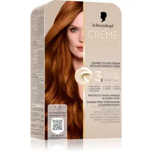 Schwarzkopf Creme Supreme permanentní barva na vlasy odstín 7-7 Měděná blond 60 ml