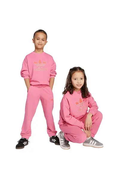 Dětská tepláková souprava adidas Originals růžová barva, JY1152