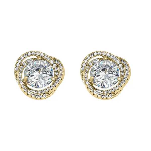 CRYSTalp Elegantní pozlacené náušnice s krystaly Ray 42334.G