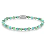 Rebel&Rose Korálkový náramek Blue Green Adventure RR-40144-S 16,5 cm