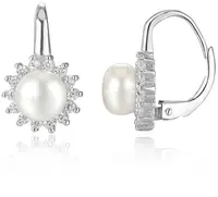 Beneto Stříbrné náušnice s pravými perlami AGUC1168