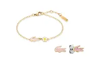 Lacoste Krásná pozlacená sada šperků pro dívky (náramek, náušnice) 2070030