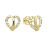 Soliter Něžné srdíčkové náušnice ze žlutého zlata 239 001 01201