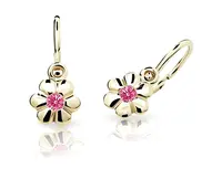 Cutie Jewellery Zlaté dětské náušnice C1736-10-X-1 růžová