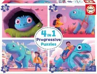 Puzzle Přátelští dinosauři 4v1 (20,40,60,80 dílků) - puzzle z kategorie 15 - 60 dílků